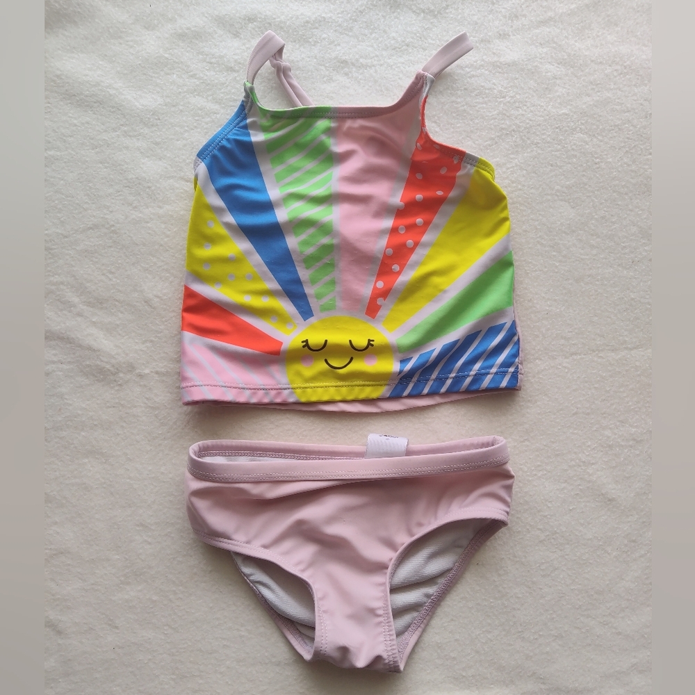 Two Piece Swim Suit Bathing Suit Size 3T Pink Sunshine
